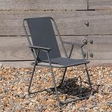 Harbour Housewares Folding Beach Deck Chairs Grey Pack of 2 view 4