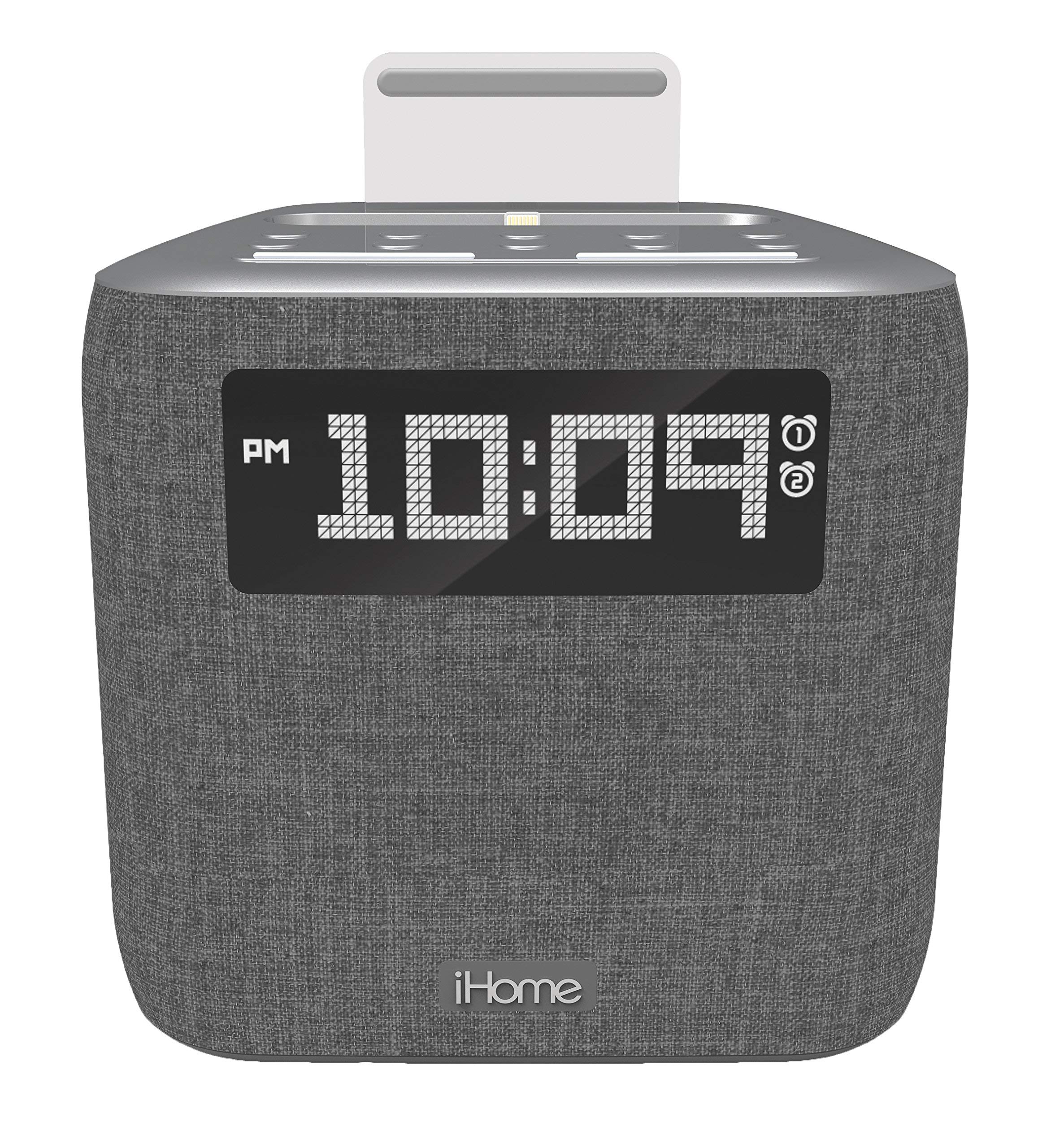IHome IPL8BN Stereo FM Clock Radio With Lightning Dock For IPhone/iPod Black on Galleon