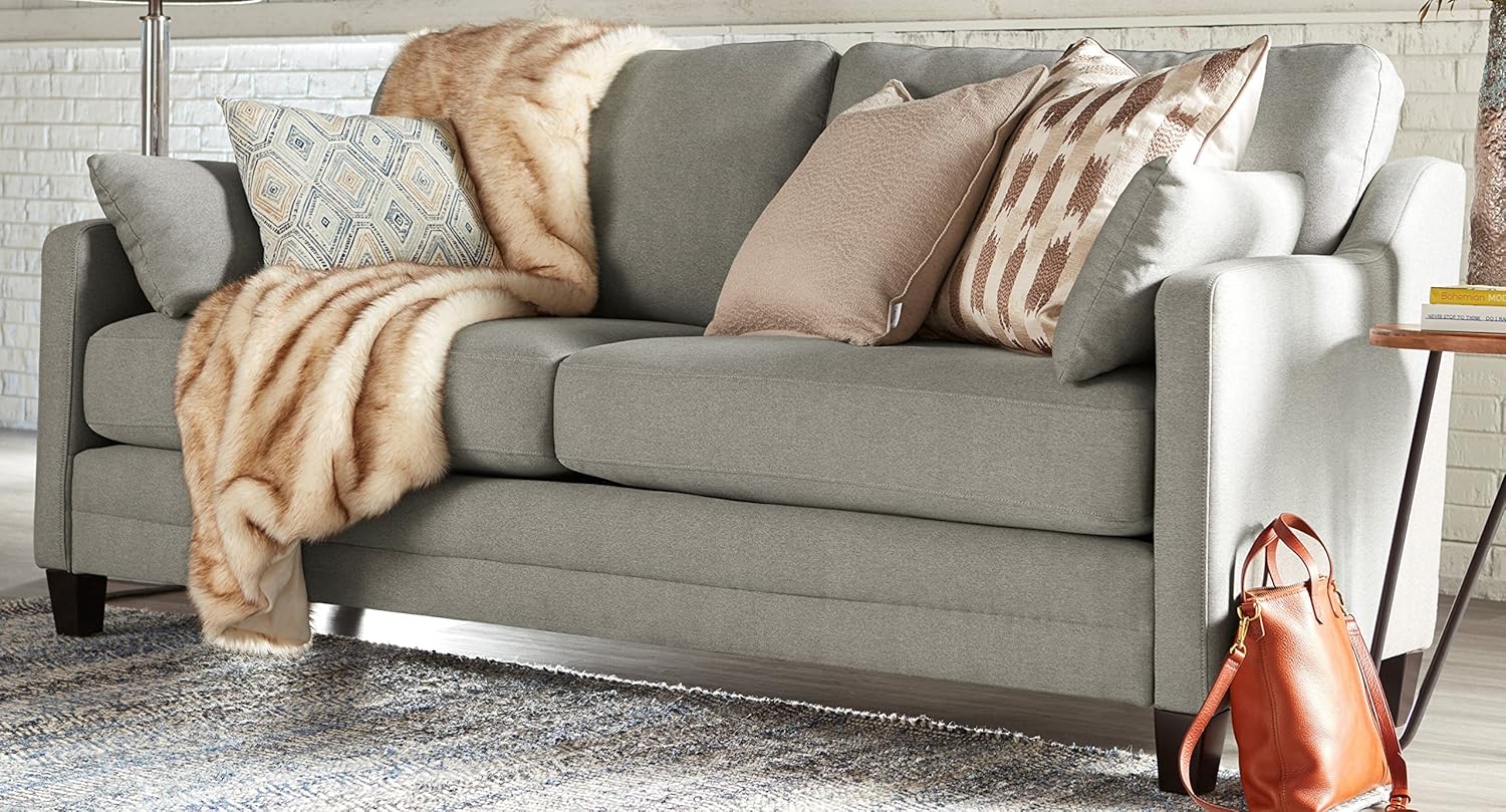 Amazon Com Serta Carmina Sofa Chenille Fabric Gray Kitchen