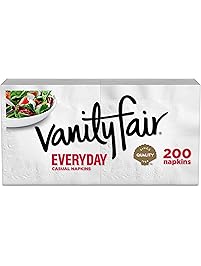 Vanity Fair Everyday Napkins, 400 Count, White Paper Napkins, 2 Packs of 200 Napkins