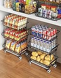 OKZEST 3-Tier Rolling Pantry Floor Organizer and