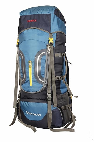 NOVICZ Travel Backpack for Outdoor Sport Camp Hiking Trekking Bag Camping Rucksack Synthetic Blue