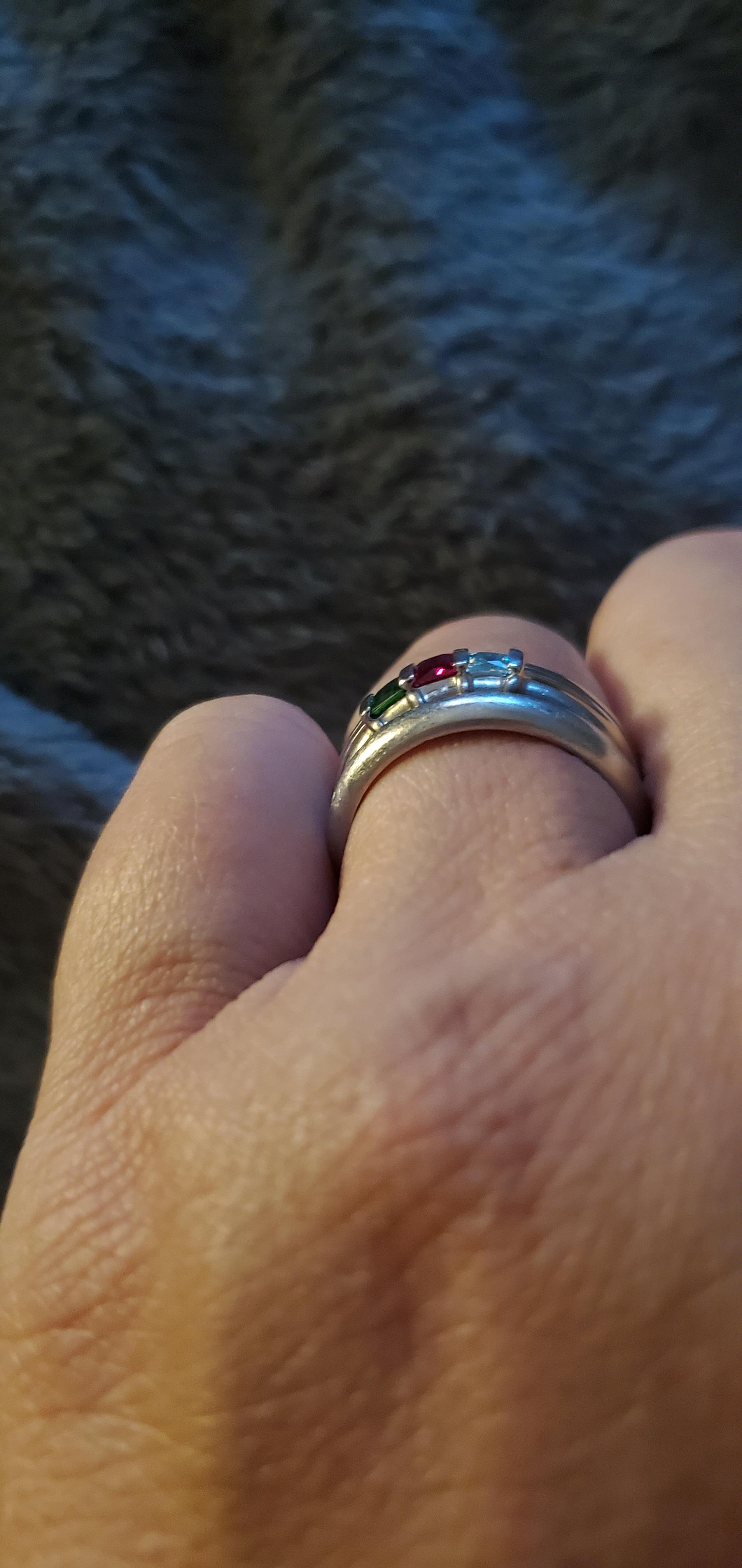 Cubic Mothers Birthstone Ring