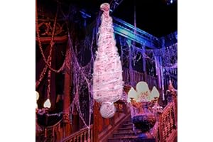 ETERNITY SKY Halloween Decorations Outdoor Indoor Props - Scary Hallowmas Dead Victim Corpse + Fake Spider Web with Spiders Haunted House Tree Hanging Decor (Assembly Needed)