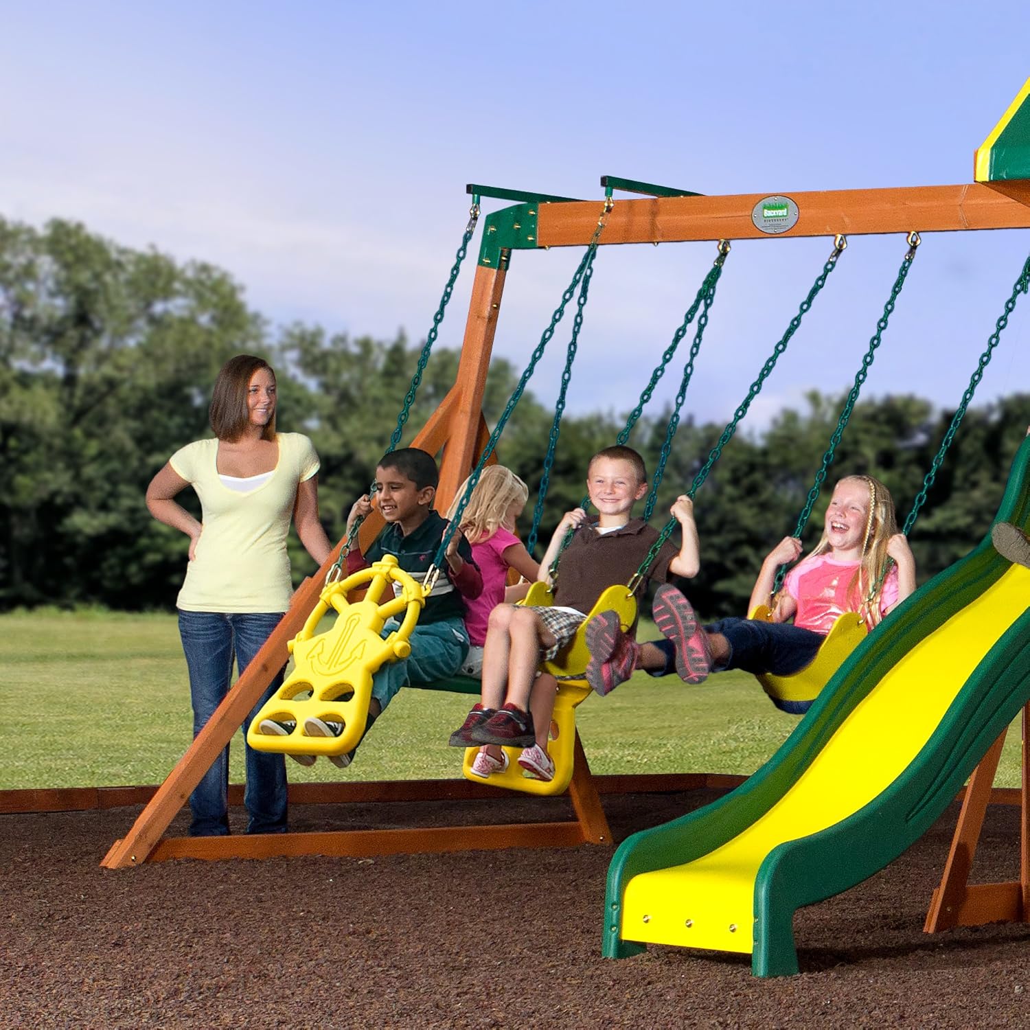 Amazoncom Backyard Discovery Prairie Ridge All Cedar Wood Playset