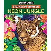Brain Games - Sticker by Number: Neon Jungle (28 Images to Sticker)