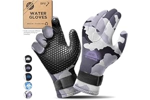 BPS Neoprene Gloves 3mm 5mm Five Finger - for Wetsuit Scuba Diving Gloves Snorkeling Kayaking Surfing Sailing Fishing Canoe Winter Any Water Sports Men Women