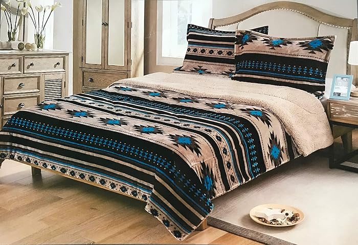 Nu Trendz Signature Southwest Design (Navajo Print) Queen Size 3pcs Set 17426 (Tan)