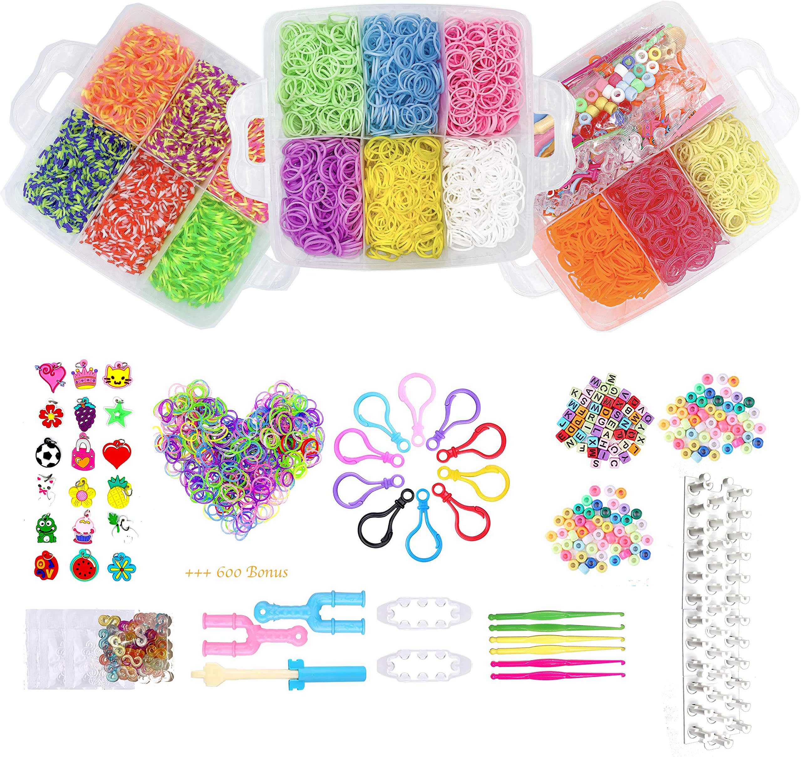 Momou Rubber Loom Bands Kit Twist Loom Set Bracelet Kids Jewellery Making Rainbow Colors Creative DIY Individuation Birthday Party X-Mas Gift for Children