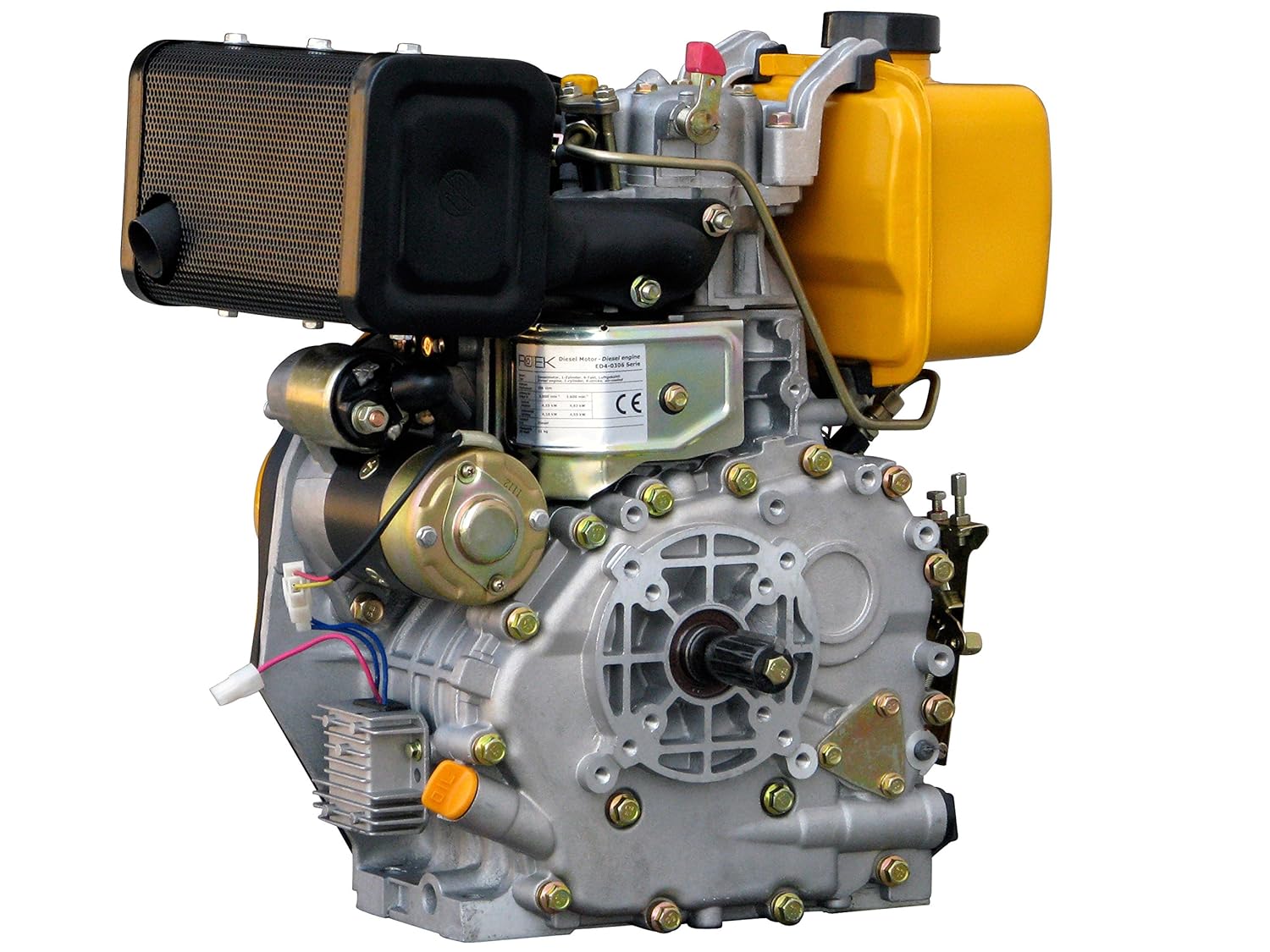 4 Takt Motor 1 Zylinder Rotek luftgekühlter 1-Zylinder 4-Takt 306ccm Dieselmotor, ED4-0306-E