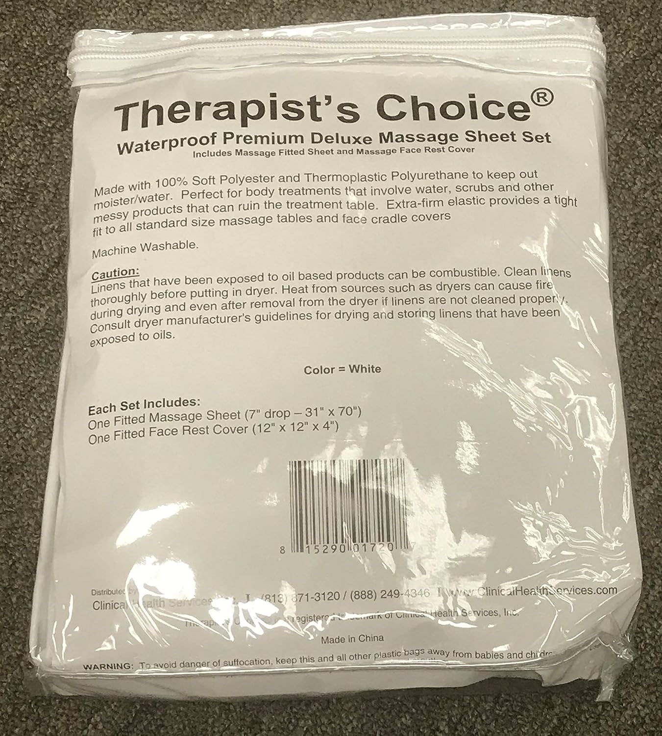 Therapist’s Choice Waterproof Massage Sheet 2pc Set, Machine Washable, Includes Fitted Sheet & Fitted Face Cover (Massage Table Not Included) (White) : Beauty