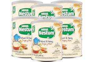 Nestle Nestum Infant Cereal, Wheat & Honey, Made for 12 Months & Up, 10.6 Ounce Canister (Pack of 6)