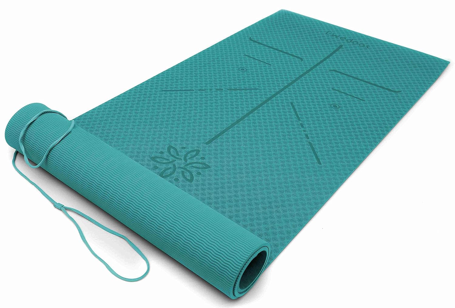 Pilates and Fitness Ewedoos Eco Friendly Yoga Mat with Alignment Lines