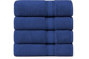 LANE LINEN Extra Large Bath Towels Set of 4-100% Cotton Bath Sheet Set, Zero Twist, Quick Dry Bath Towels Large Size, Bath Towel Sets for Bathroom, Bath Sheets Towels for Adults, 35" x 66"- Navy