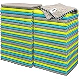 FIXSMITH Microfiber Cleaning Cloth - Pack of 50, Multi-Functional Towels, Size: 12 x 16 in, Highly Absorbent Rags, Lint-Free,