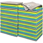FIXSMITH Microfiber Cleaning Cloth - Pack of 50, Microfiber Towels for Cars 16 x 12 in, Highly Absorbent Cleaning Rags, Lint-Free, Streak-Free Cleaning Cloths for Car Kitchen Home Office