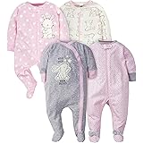 Gerber baby-girls 4 Pack Sleep 'N Play Footie