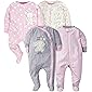 Gerber baby-girls 4 Pack Sleep 'N Play Footie