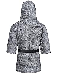 Renaissance Faux Chain Mail Armor Tunic Shirt Coif