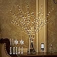 BAOLITVINE Lighted Branches Brown 32IN 200 Warm White Fairy Lights, Lighted Willow Branches with Timer, Dimmer for Home Bedroom Fireplace Christmas Decoration Inside Outdoor