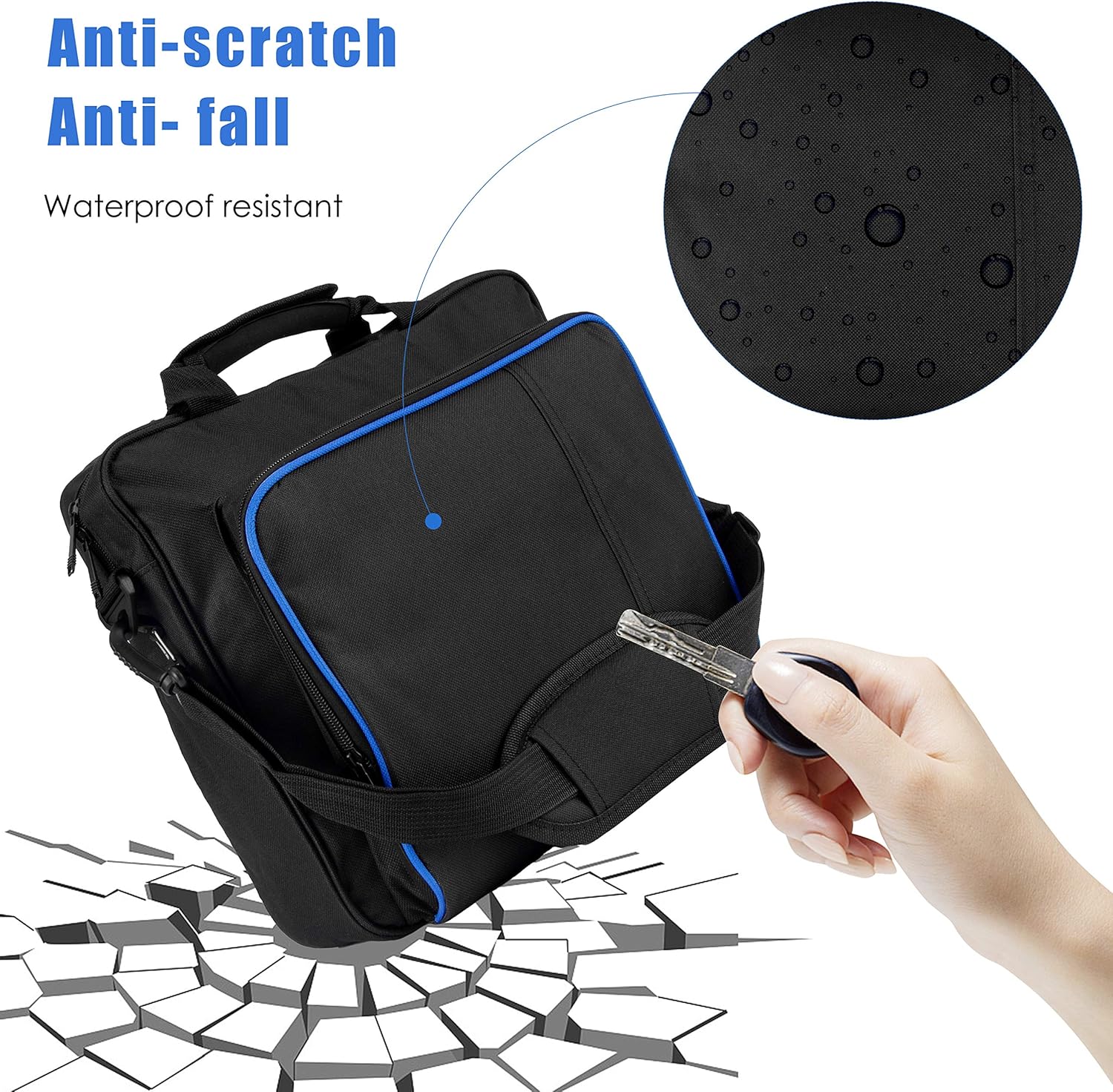 ROSEBEAR PS4 Carrying Case,Multifunctional Waterproof Carry Bag Travel Case Handbag Shoulder Bag for Sony Playstation 4 PS4 Console Storage Package Portable