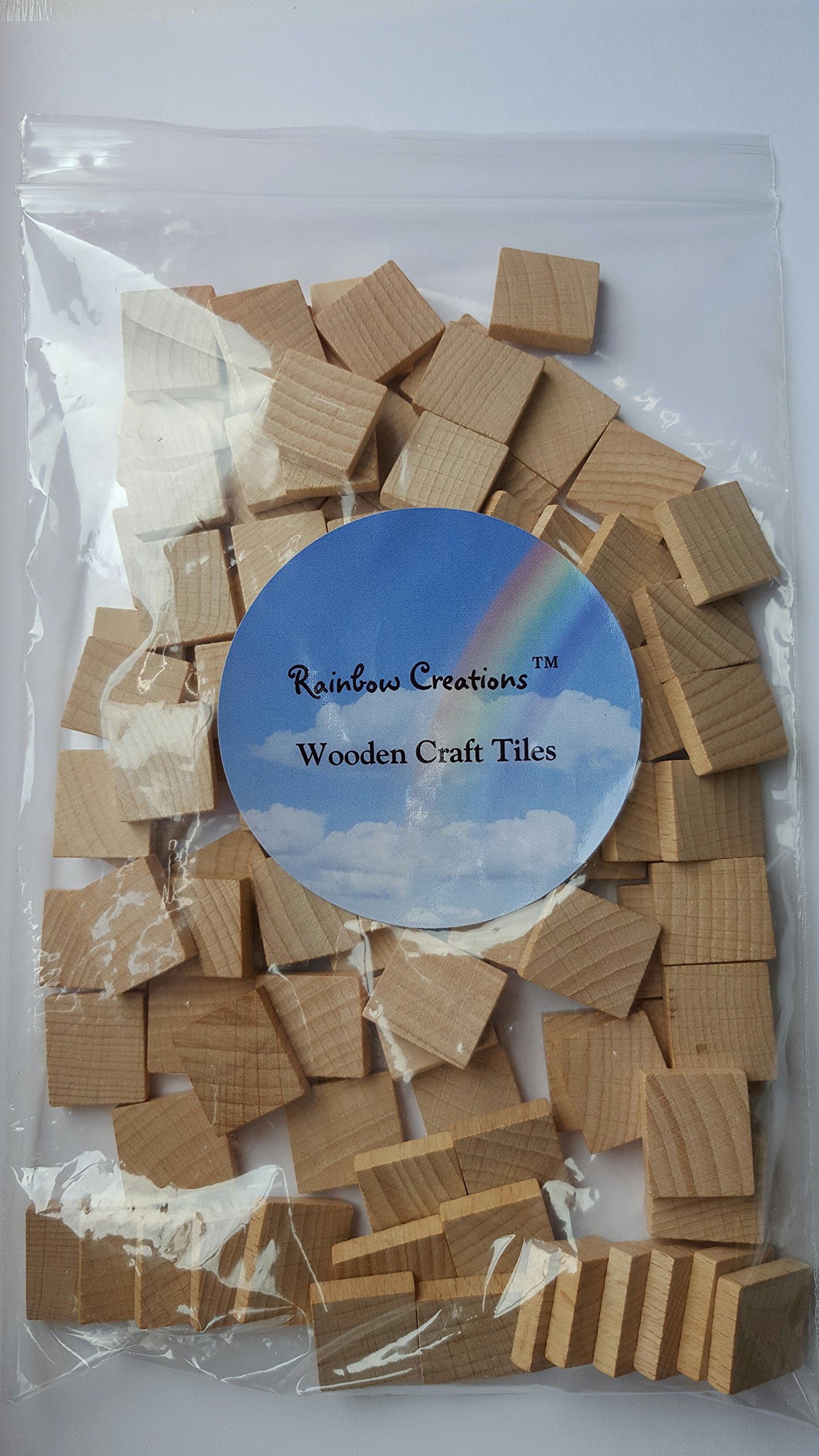 Rainbow Bead Creations Blank wooden scrabble tiles, spacers smooth excellent quality wood 18x20x4mm (10)