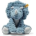 Steiff Dixi Triceratops, Premium Triceratops Stuffed Animal, Triceratops Toys, Stuffed Triceratops, Triceratops Plush, Dinosaur Stuffed Animal for Girls Boys and Kids, Soft Cuddly Friends (Blue, 11")