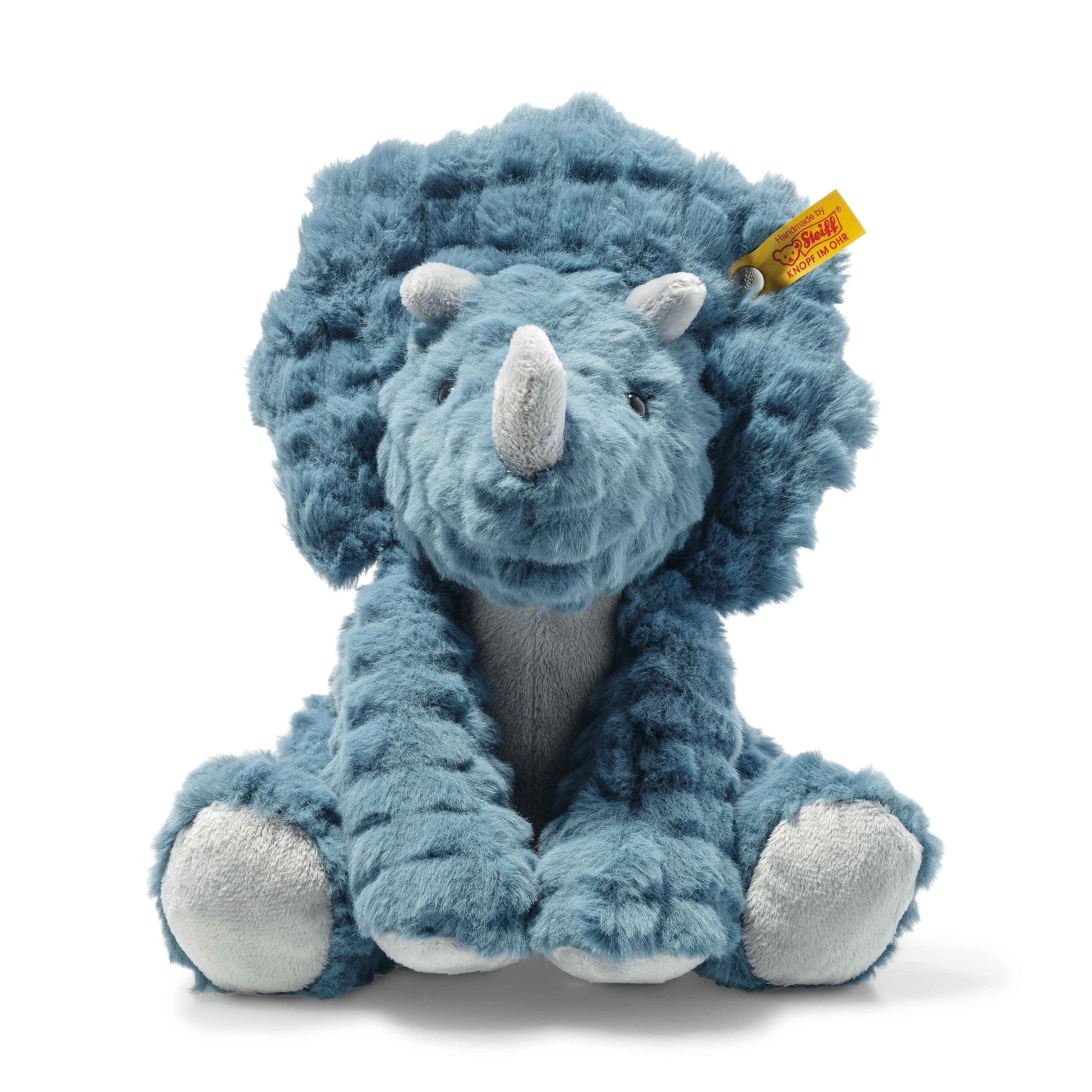 Steiff 087806 Soft Cuddly Friends Dixi triceratops, pe,28 cm, Aegean Blue
