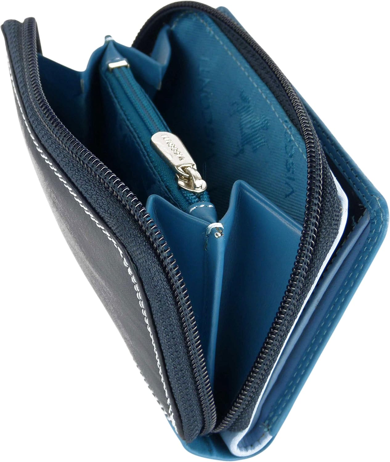 Visconti Ladies Compact Leather Purse/Wallet Shades of Colours Gift Boxed Fashion (Shades of Blues) - Image 3