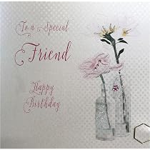 Handgemachte Geburtstagskarte 'Happy 4th Birthday Grandson' Von White Cotton Cards – 16x16 Cm Mit Strass