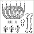 ColourTree Hardware Kit Set for Triangle Sun Shade Sails Canopy, Easy-Tensioning, 316 Military-Grade Stainless Steel(6 Inch Hardware Kit + Cables)