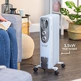 Russell Hobbs 1.5kW Oil Filled Radiator 7 Fin White RHOFR5001 3 Heat Settings view 4
