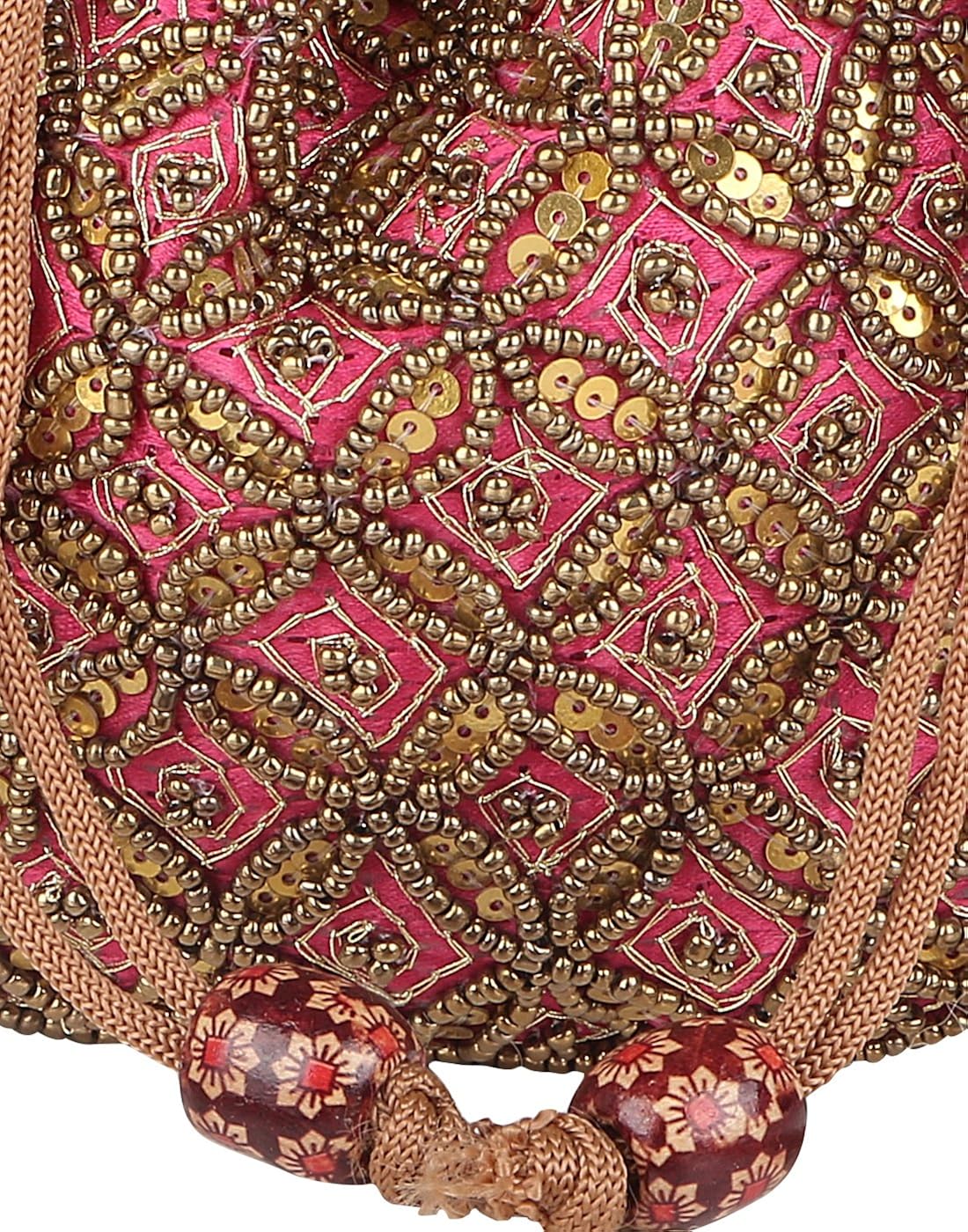 fashiondrobe women's broad potli (pink)(fdbp007)