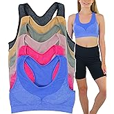 ToBeInStyle Women’s Pack of 6 Active Supportive Padded Racerback Sports Bras