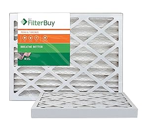 AFB Bronze MERV 6 12x12x2 Pleated AC Furnace Air Filter. Pack of 2 Filters. 100% produced in the USA.