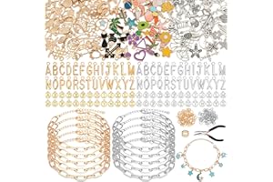 MCKANTI Charm Bracelet Making Kit for Adults & Teens, 477Pcs DIY Charm Bracelet Set with Gold & Silver Charms, Paperclip Chain Bracelets, Alphabet Charms, Complete Jewelry Making Supplies for Crafting