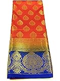 peacock fashion Women's Banarasi Art Silk Saree With Blouse Piece (mnrk_s016_172_Orange)