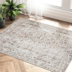 PureCozy Red Area Rug 2x3 Entryway Rug Kitchen