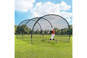 ORIENGEAR Baseball Batting Cage 13/20/30ft for Backyard, Baseball Training Equipment Netting Cages, Golf Softball Baseball Nets for Batting with Frame and Net, Hitting and Pitching Practice