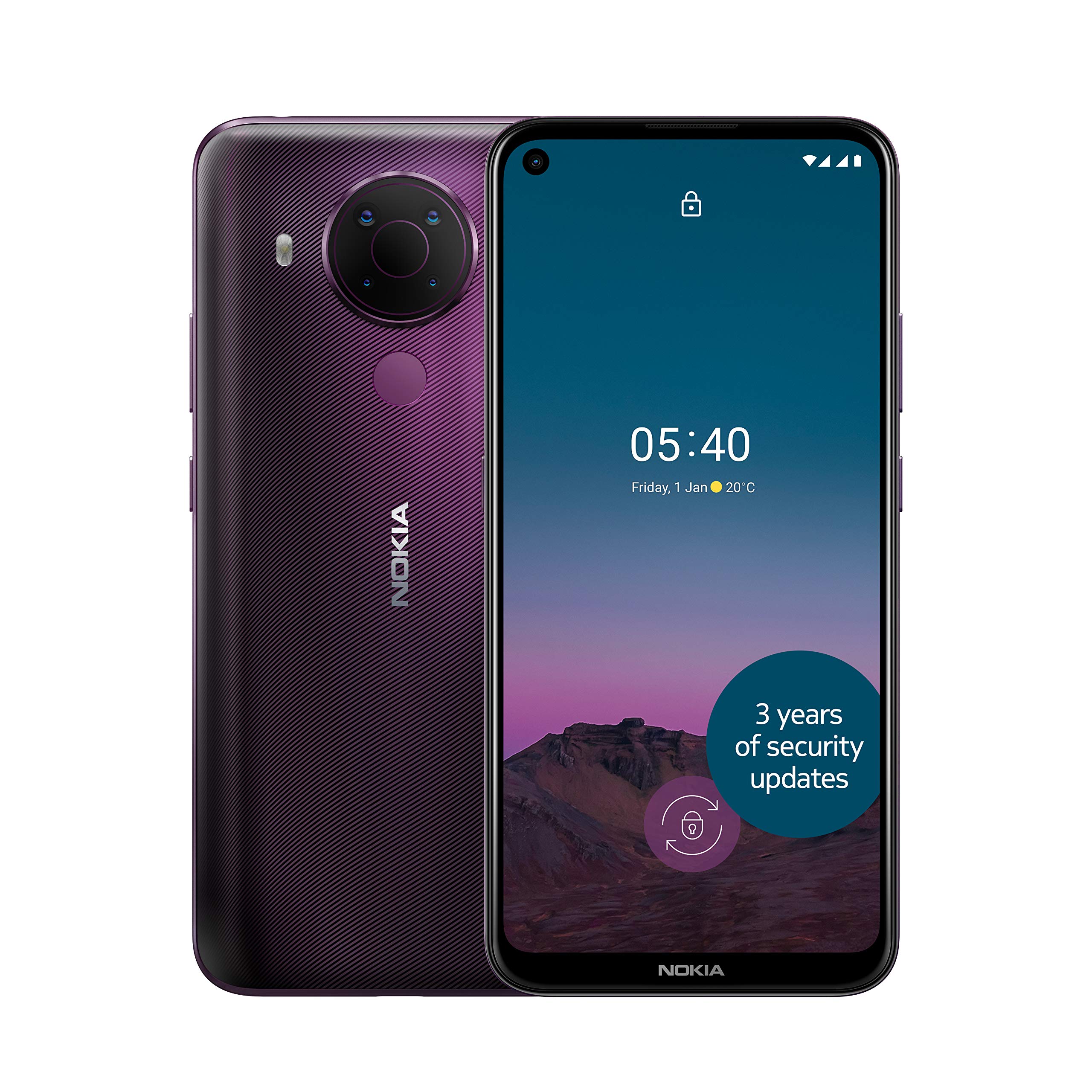 Nokia 5.4 6.39 Inch Android UK SIM Free Smartphone with 4 GB RAM and 64 GB Storage (Dual SIM) - Dusk