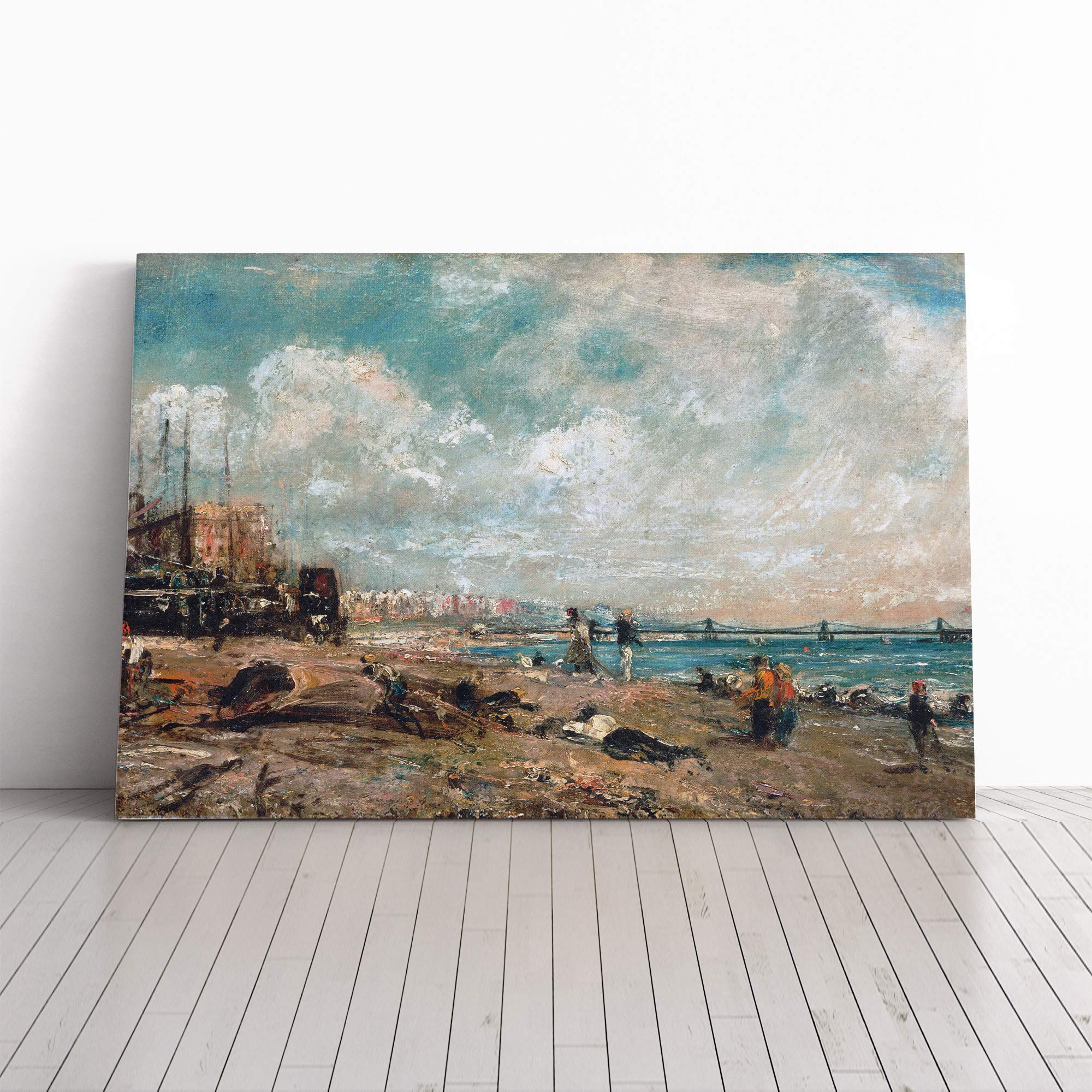 John Constable Marine Parade Chain Pier Canvas Print | Gallery Wrapped 30mm Frame Wall Art | 20x14 inches | Ready to Hang | Modern Seascape Picture | Living Room Bedroom Lounge Office