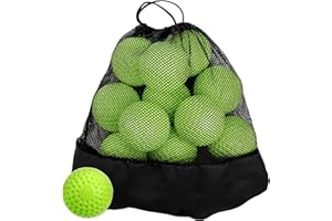 Tebery 12 Pack Green Dimpled Baseballs, 9-Inch Pitching Machine Baseballs for Hand-Eye Coordination, Hitting and Fielding Practice