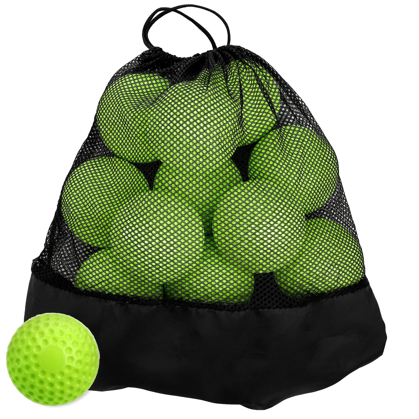 Photo 1 of Tebery 12 Pack Green Dimpled Baseballs, 9-Inch Pitching Machine Baseballs for Hand-Eye Coordination, Hitting and Fielding Practice