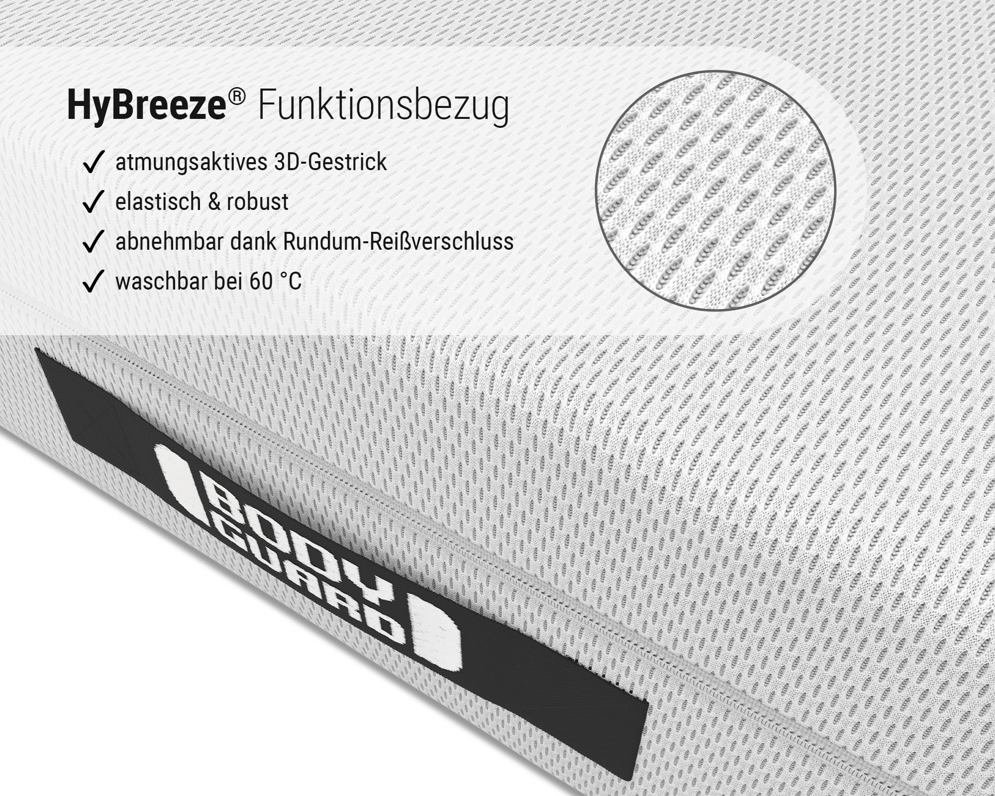bett1 Bodyguard Boxspring Matratze 90x200 mit ca. 28 cm Matratzen-Höhe! (100% Vollschaum, 2in1 Liegehärten Mittelfest & Fester, Oeko-TEX 100, QXSchaum) 5