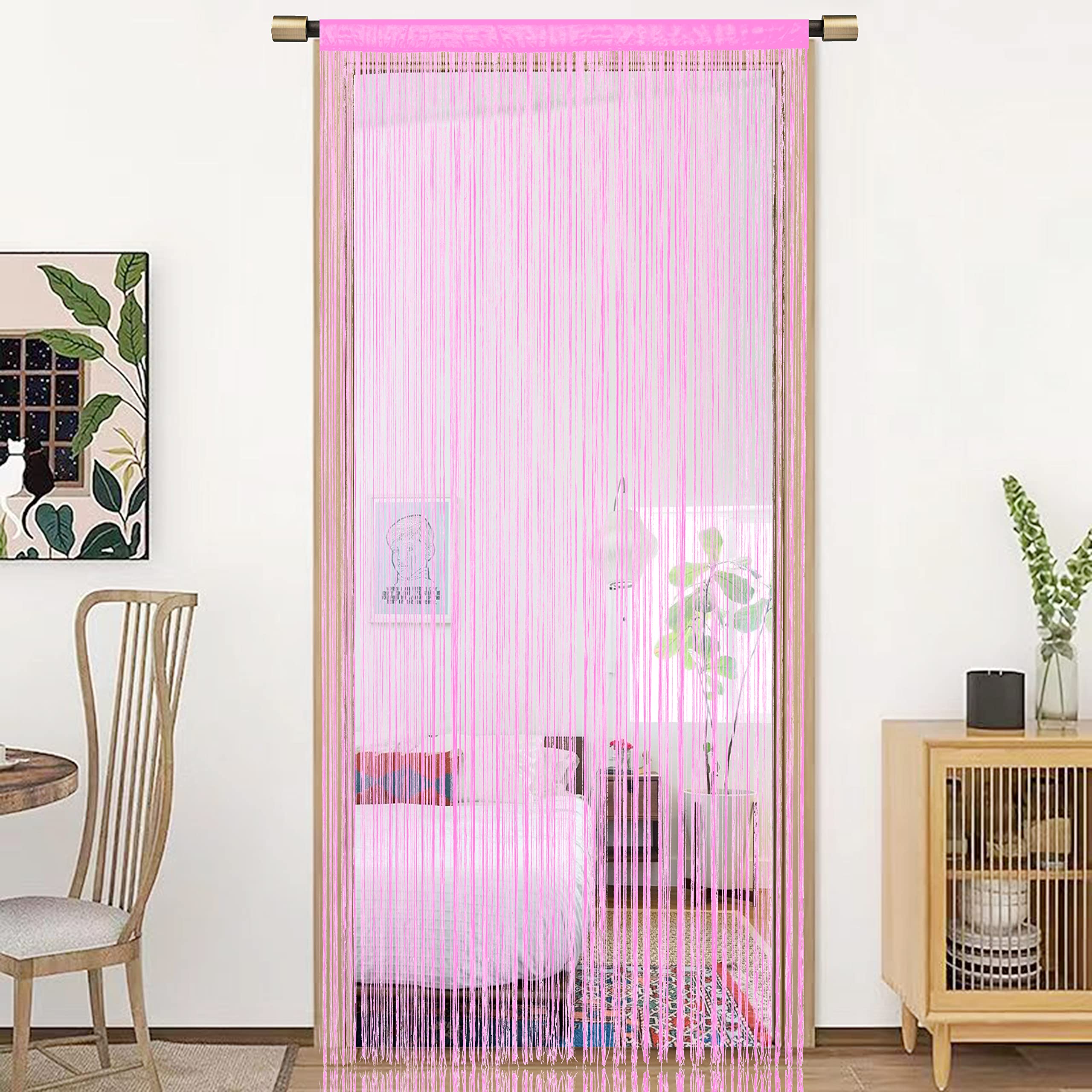 HSYLYM Door Curtain Window Curtains Door Decorations Room Dividers Decorations for Room,Doorways,Wall,Closet,Party and Furniture,One Piece Design,W35 xL79,Baby Pink
