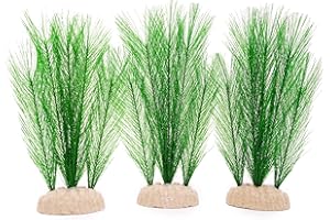 BEGONDIS 3Pcs Aquarium Decorations Fish Tank Artificial Green Water Plants Made of Silk Fabrics Plastic