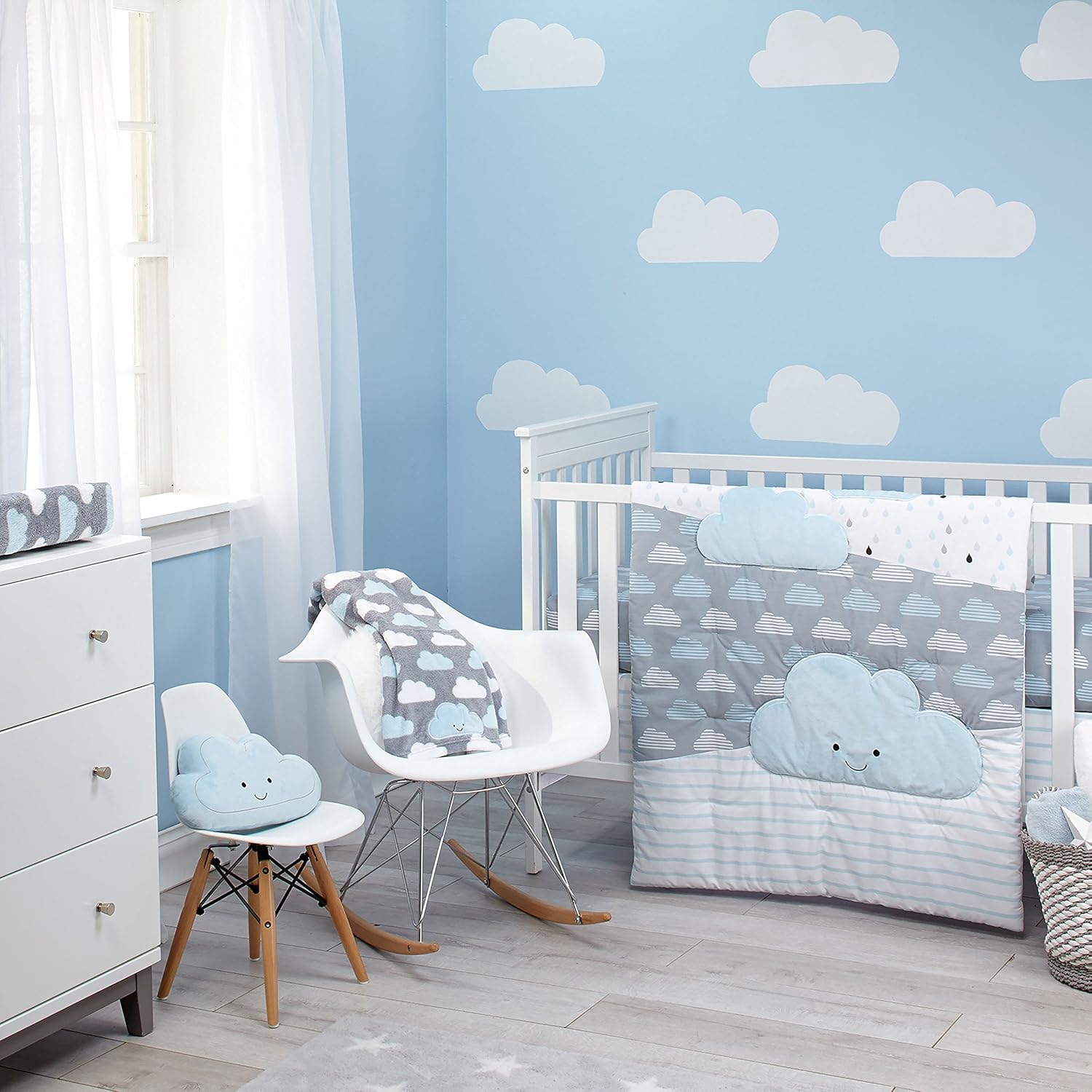 clouds crib bedding