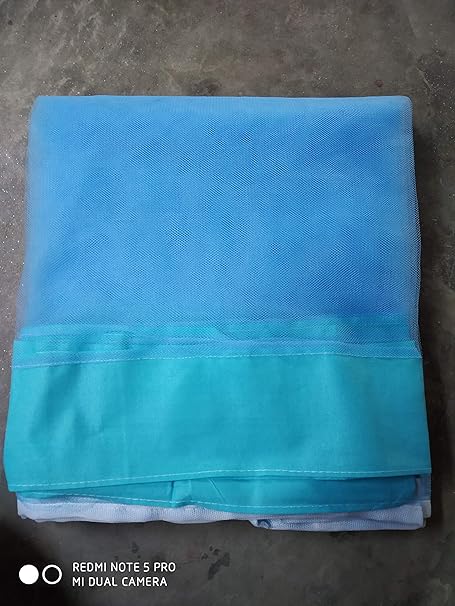 shri ashu creation Superior Luxor Qualtiy Mosquito Net for Bed- (6 * 7 FEET) Blue
