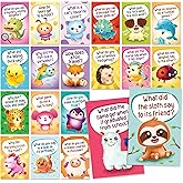 T MARIE 40 Funny Animal Joke Postcards with No Repeats - Humorous Bulk Thinking of You Postcards for Kids, Grandkids, Students, and Teachers, Summer Camp, Lunchboxes and More - Fun Cartoon Postcards