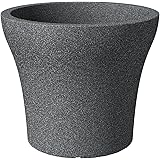 ScheurichNo1 Stone, Planter made of Plastic, Black-Granite, 48 cm diameter, 40 cm height, 39 l Vol.